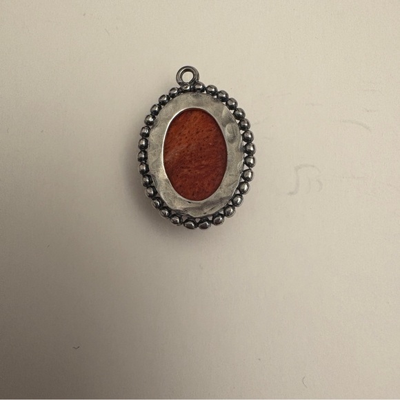 Silpada Sterling Silver Red Sponge Coral Pendant .925 N2342 Pendant Only - Picture 2 of 4